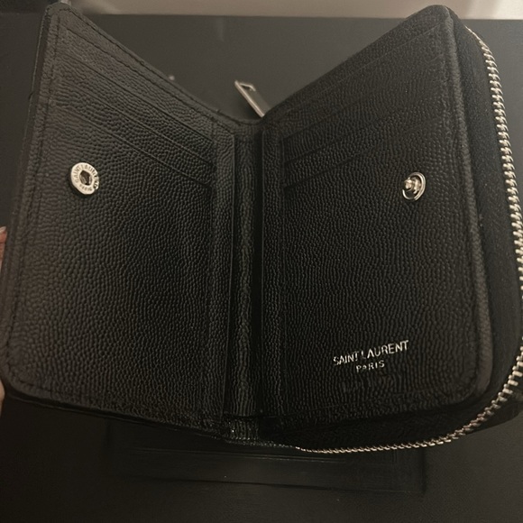 YSL Cassandre Matelassé Compact Zip Around Wallet in Grain De Poudre Embossed - Picture 5 of 6
